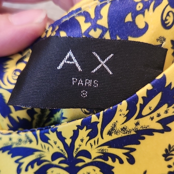 AX Paris Yellow and Black Damask Midi Dress - Picture 2 of 7